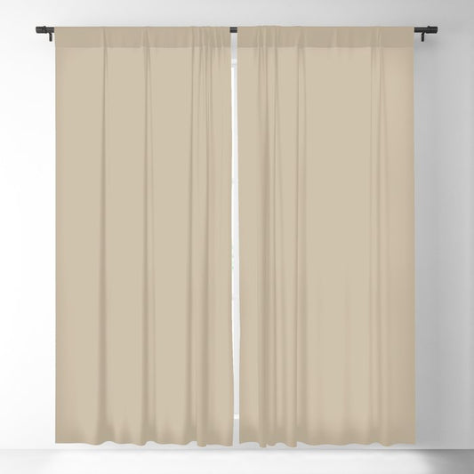 At The Shore Beige Solid Color Accent Shade / Hue Matches Sherwin Williams Downing Sand SW 2822 Blackout Curtain