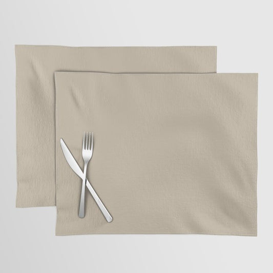 At The Shore Beige Solid Color Accent Shade / Hue Matches Sherwin Williams Downing Sand SW 2822 Placemat