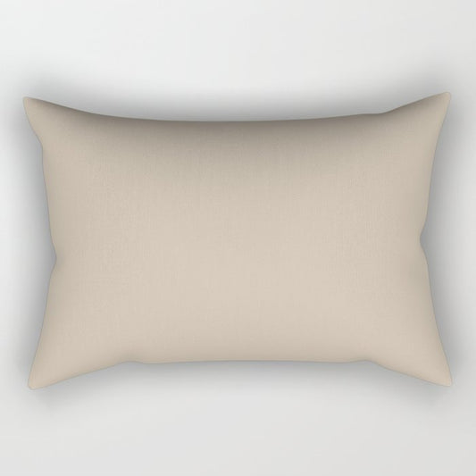 At The Shore Beige Solid Color Accent Shade / Hue Matches Sherwin Williams Downing Sand SW 2822 Rectangular Pillow