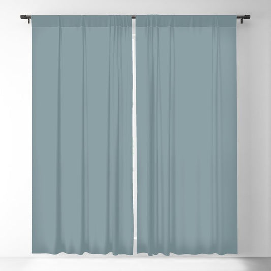 Atmospheric Dark Pastel Blue Gray Solid Color Pairs To Sherwin Williams Whirlpool SW 9135 Blackout Curtain