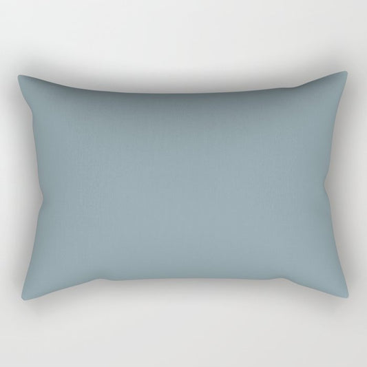 Atmospheric Dark Pastel Blue Gray Solid Color Pairs To Sherwin Williams Whirlpool SW 9135 Rectangular Pillow