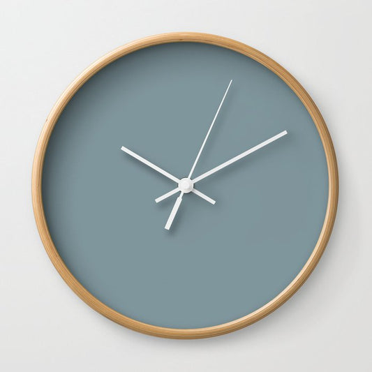 Atmospheric Dark Pastel Blue Gray Solid Color Pairs To Sherwin Williams Whirlpool SW 9135 Wall Clock