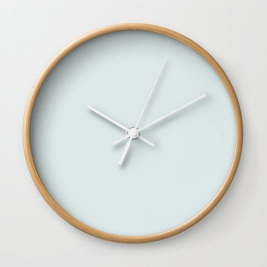 Atmospheric Pastel Blue Solid Color Accent Shade / Hue Matches Sherwin Williams Sky High SW 6504 Wall Clock