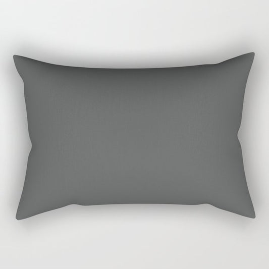 Authentic Gray Solid Color Pairs Behr 2022 Trending Hue - Shade - Cracked Pepper PPU18-01 Rectangular Pillow