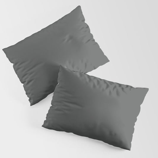 Authentic Gray Solid Color Pairs Behr 2022 Trending Hue - Shade - Cracked Pepper PPU18-01 Pillow Sham Set