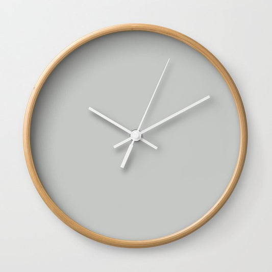 Autonomous Light Gray - Grey Solid Color Accent Shade Matches Sherwin Williams Tinsmith SW 7657 Wall Clock