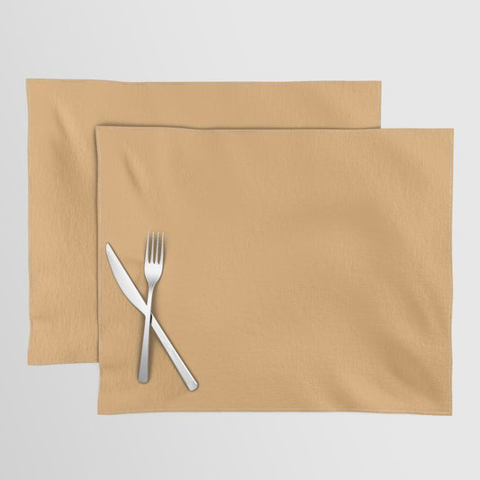 Autumn Amber Glow Brown Solid Color Accent Shade / Hue Matches Sherwin Williams Torchlight SW 6374 Placemat