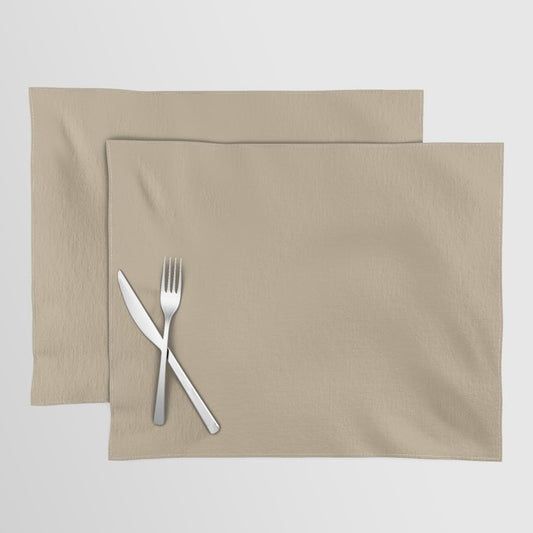 Autumn Baskets Neutral Beige Taupe Solid Color Pairs To Sherwin Williams Favorite Tan SW 6157 Placemat
