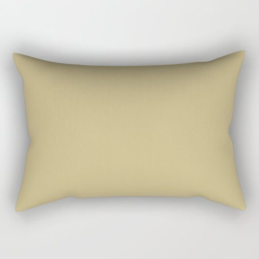 Autumn Begins Light Beige Solid Color Pairs To Sherwin Williams Cool Avocado SW 9029 Rectangular Pillow