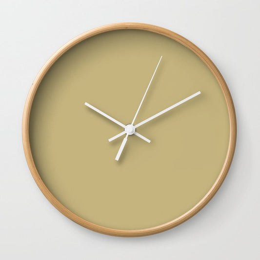 Autumn Begins Light Beige Solid Color Pairs To Sherwin Williams Cool Avocado SW 9029 Wall Clock