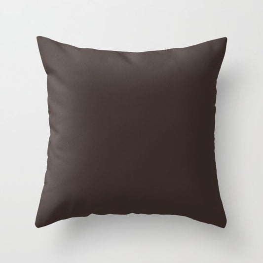 Autumn Brown Single Solid Color Pairs HGTV 2021 Color Of The Year Accent Shade Dark Bronzetone Throw Pillow