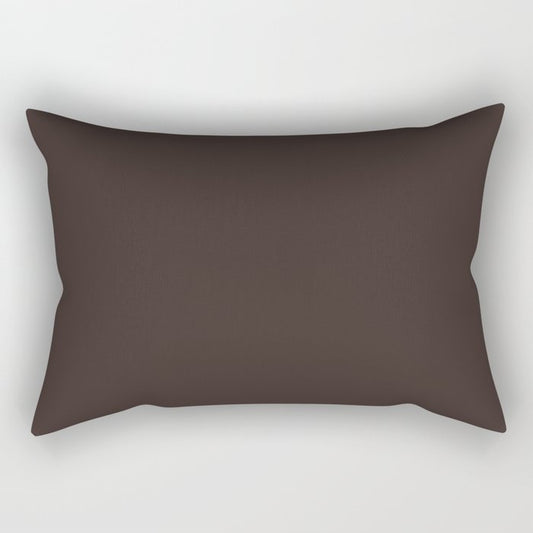 Autumn Brown Single Solid Color Pairs HGTV 2021 Color Of The Year Accent Shade Dark Bronzetone Rectangular Pillow