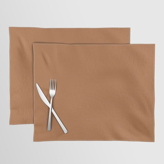 Autumn Brown Solid Color Accent Shade / Hue Matches Sherwin Williams Gingery SW 6363 Placemat