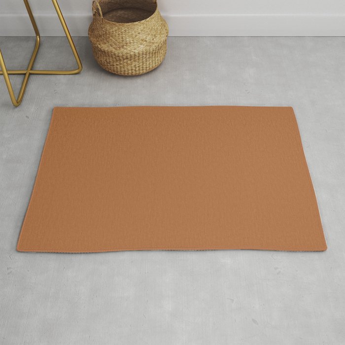 Autumn Brown Solid Color Accent Shade / Hue Matches Sherwin Williams Gingery SW 6363 Throw & Area Rugs