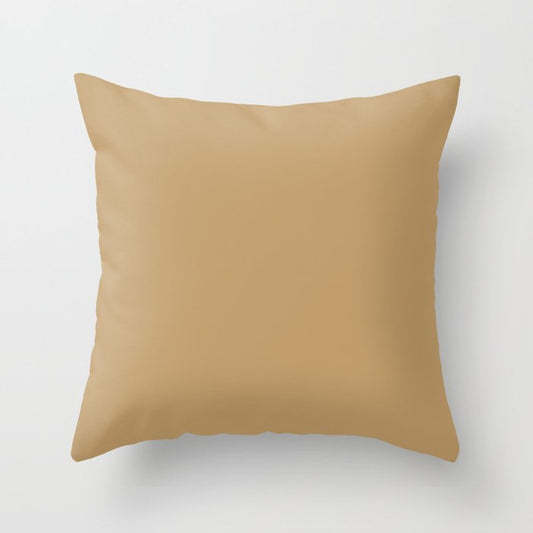 Autumn Fields Golden Brown Solid Color PPG 2021 Trending Hue Welcome Home PPG1092-5 Throw Pillow