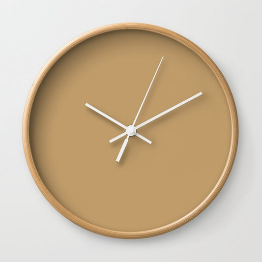 Autumn Fields Golden Brown Solid Color PPG 2021 Trending Hue Welcome Home PPG1092-5 Wall Clock