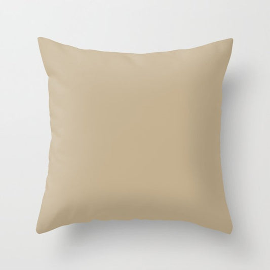 Autumn Fields Neutral Beige Taupe Solid Color Pairs To Sherwin Williams Sawgrass Basket SW 9121 Throw Pillow