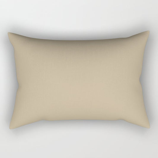 Autumn Fields Neutral Beige Taupe Solid Color Pairs To Sherwin Williams Sawgrass Basket SW 9121 Rectangular Pillow