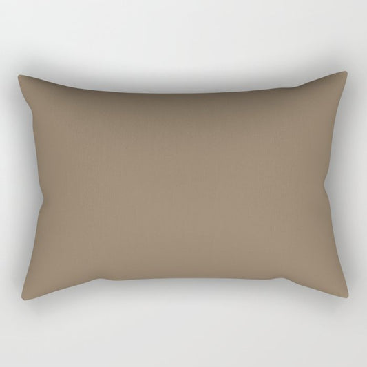 Autumn Harvest Mid Tone Brown Solid Color Pairs To Sherwin Williams Thatch Brown SW 6145 Rectangular Pillow
