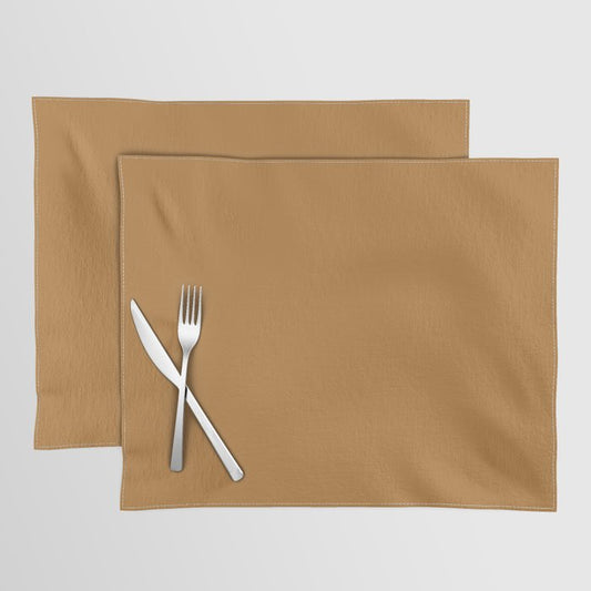 Autumn Leaf Brown Solid Color  - Accent Shade - Matches Sherwin Williams Butterscotch SW 6377 Placemat