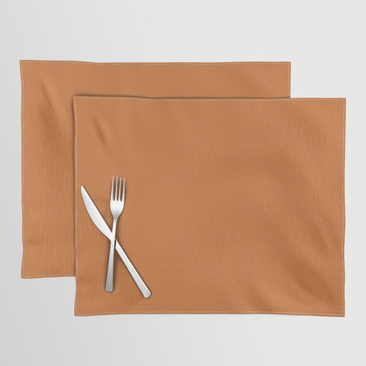 Autumn Mid-tone Orange Solid Color Pairs HGTV 2021 Color Of The Year Accent Shade Copper Kettle Placemat