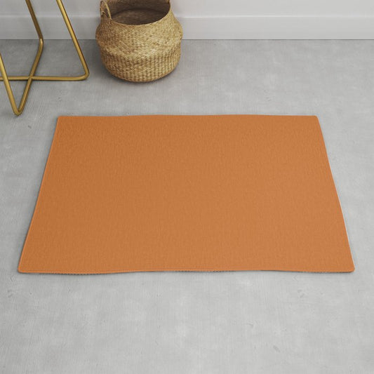 Autumn Mid-tone Orange Solid Color Pairs HGTV 2021 Color Of The Year Accent Shade Copper Kettle Throw & Area Rugs