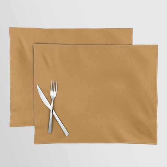 Autumn Orange Brown Solid Color Accent Shade / Hue Matches Sherwin Williams Gold Coast SW 6376 Placemat