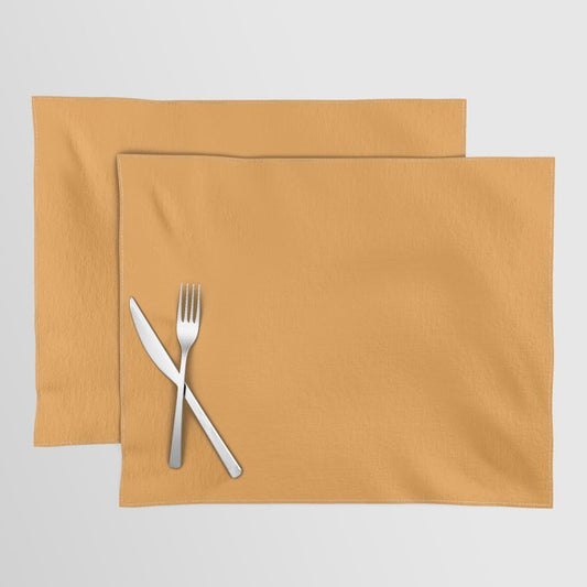 Autumn Pumpkins Solid Color Accent Shade / Hue Matches Sherwin Williams Osage Orange SW 6890 Placemat