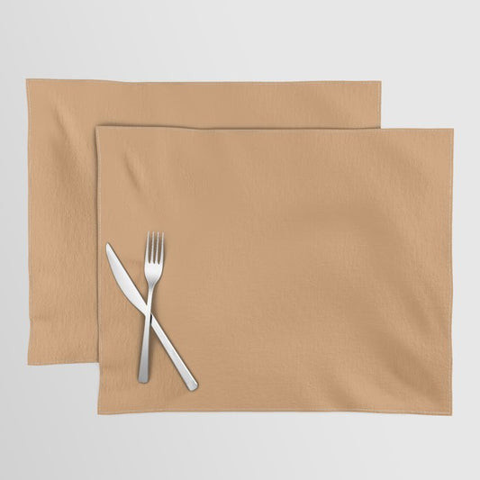 Autumn Warm Brown Solid Color Accent Shade / Hue Matches Sherwin Williams Harvest Gold SW 2858 Placemat