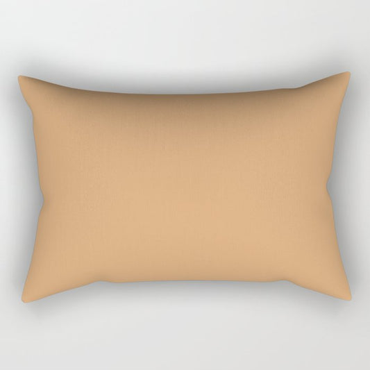 Autumn Warm Brown Solid Color Accent Shade / Hue Matches Sherwin Williams Harvest Gold SW 2858 Rectangular Pillow