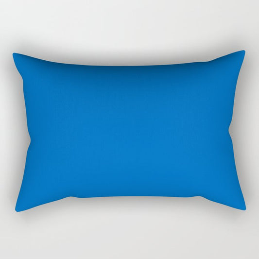 Azure Blue Solid Color Ukraine Flag Color 100 Percent Commission Donated To IRC Read Bio Rectangular Pillow
