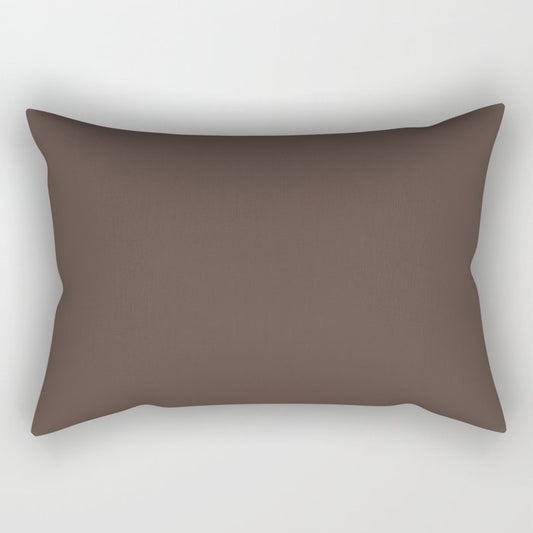 Back To Nature Dark Brown Solid Color Pairs To Sherwin Williams Otter SW 6041 Rectangular Pillow