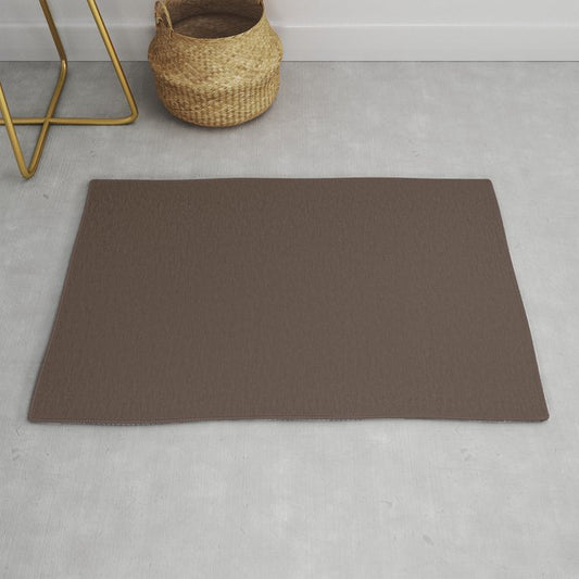 Back To Nature Dark Brown Solid Color Pairs To Sherwin Williams Otter SW 6041 Throw & Area Rugs