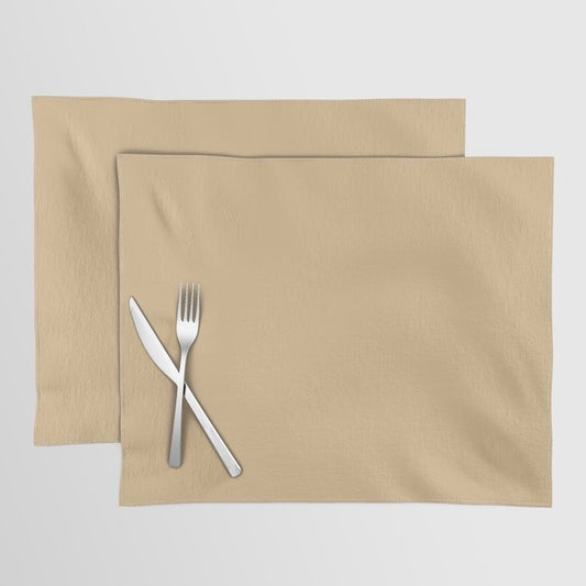 Baked Bread Beige Solid Color - Accent Shade - Matches Sherwin Williams Cupola Yellow SW 7692 Placemat