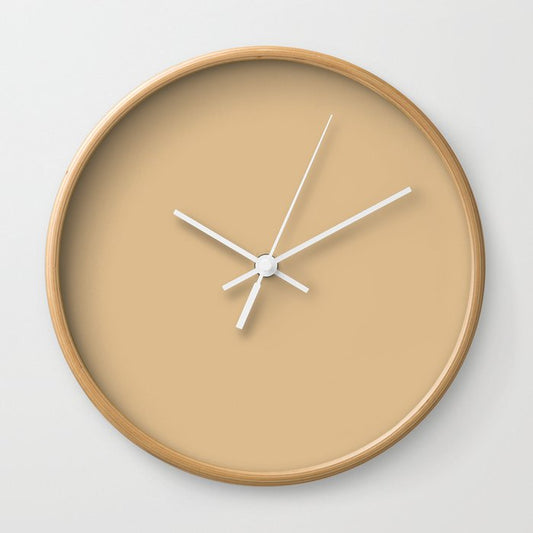 Baked Bread Beige Solid Color - Accent Shade - Matches Sherwin Williams Cupola Yellow SW 7692 Wall Clock