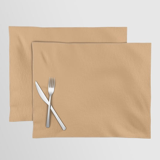 Baked Peaches Orange Solid Color Accent Shade / Hue Matches Sherwin Williams Viva Gold SW 6367 Placemat