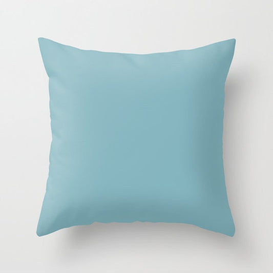 Balmy Light Pastel Blue Solid Color Pairs To Sherwin Williams Ebbtide SW 6493 Throw Pillow