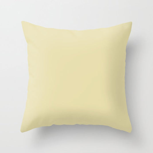 Banana Cream Yellow Solid Color Pairs To Benjamin Moore Beacon Hill Damask HC-2 Throw Pillow