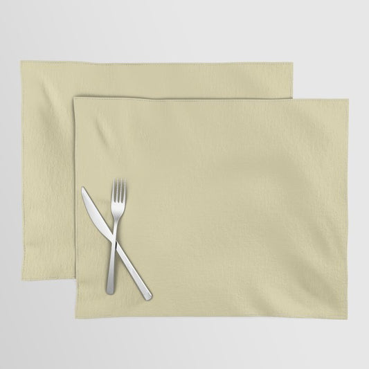 Banana Cream Yellow Solid Color Pairs To Benjamin Moore Beacon Hill Damask HC-2 Placemat
