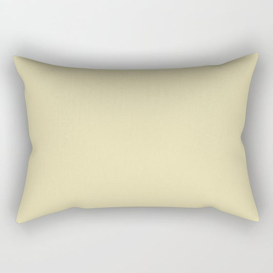 Banana Cream Yellow Solid Color Pairs To Benjamin Moore Beacon Hill Damask HC-2 Rectangular Pillow