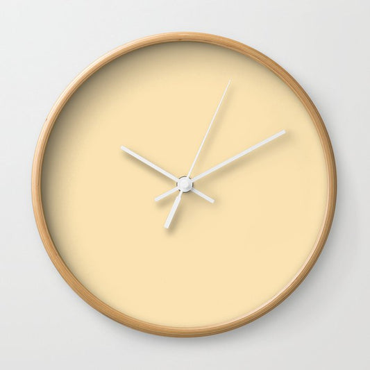 Banana Yellow Solid Color Pairs To Sherwin Williams They Call it Mellow SW 9015 Wall Clock