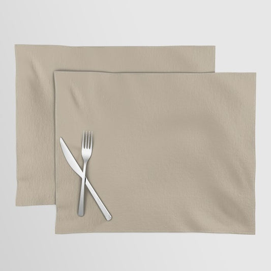 Barcelona Neutral Tan Solid Color Accent Shade / Hue Matches Sherwin Williams Windsor Greige SW 7528 Placemat