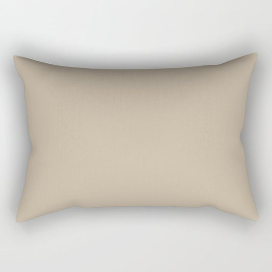 Barcelona Neutral Tan Solid Color Accent Shade / Hue Matches Sherwin Williams Windsor Greige SW 7528 Rectangular Pillow