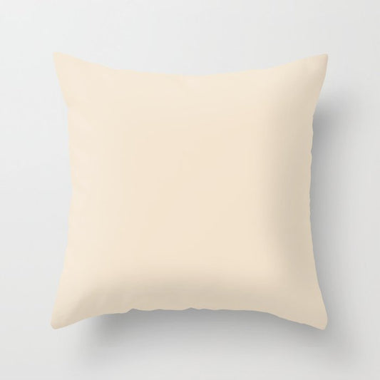 Bare-bones Beige Solid Color - Accent Shade - Matches Sherwin Williams Champagne SW 6644 Throw Pillow