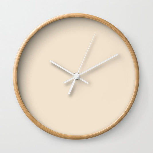 Bare-bones Beige Solid Color - Accent Shade - Matches Sherwin Williams Champagne SW 6644 Wall Clock