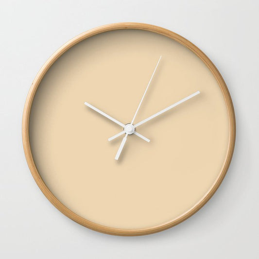 Barely Brown Solid Color - Accent Shade - Matches Sherwin Williams Concord Buff SW 7684 Wall Clock