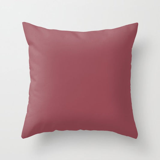 Barely Dark Pink Solid Color Pairs To Kirsch Red SW 6313 Throw Pillow
