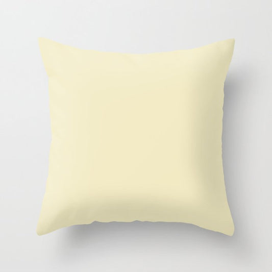Barely Yellow Solid Color Pairs To Sherwin Williams Pineapple Cream SW 1668 Throw Pillow