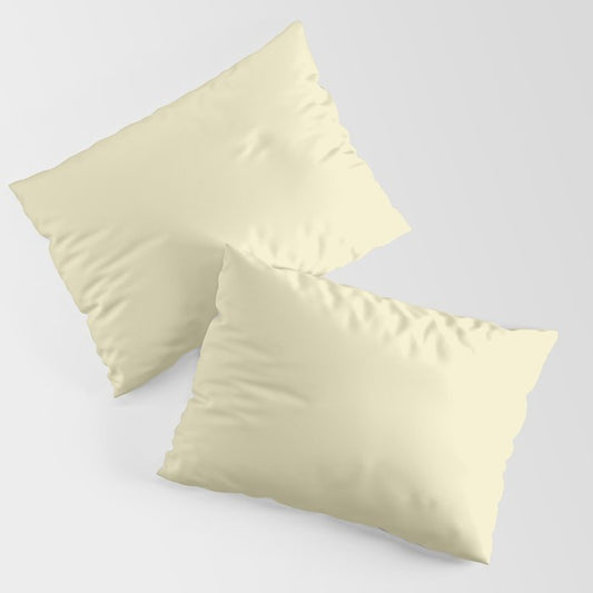 Barely Yellow Solid Color Pairs To Sherwin Williams Pineapple Cream SW 1668 Pillow Sham Set