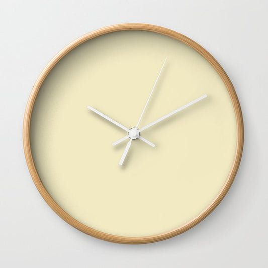 Barely Yellow Solid Color Pairs To Sherwin Williams Pineapple Cream SW 1668 Wall Clock